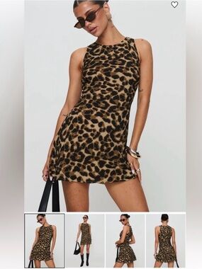 Princess Polly Leopard Print Mini Dress in Brown & Black